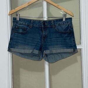 Aeropostale women teen juniors blue medium denim jean short shorts size 5/6